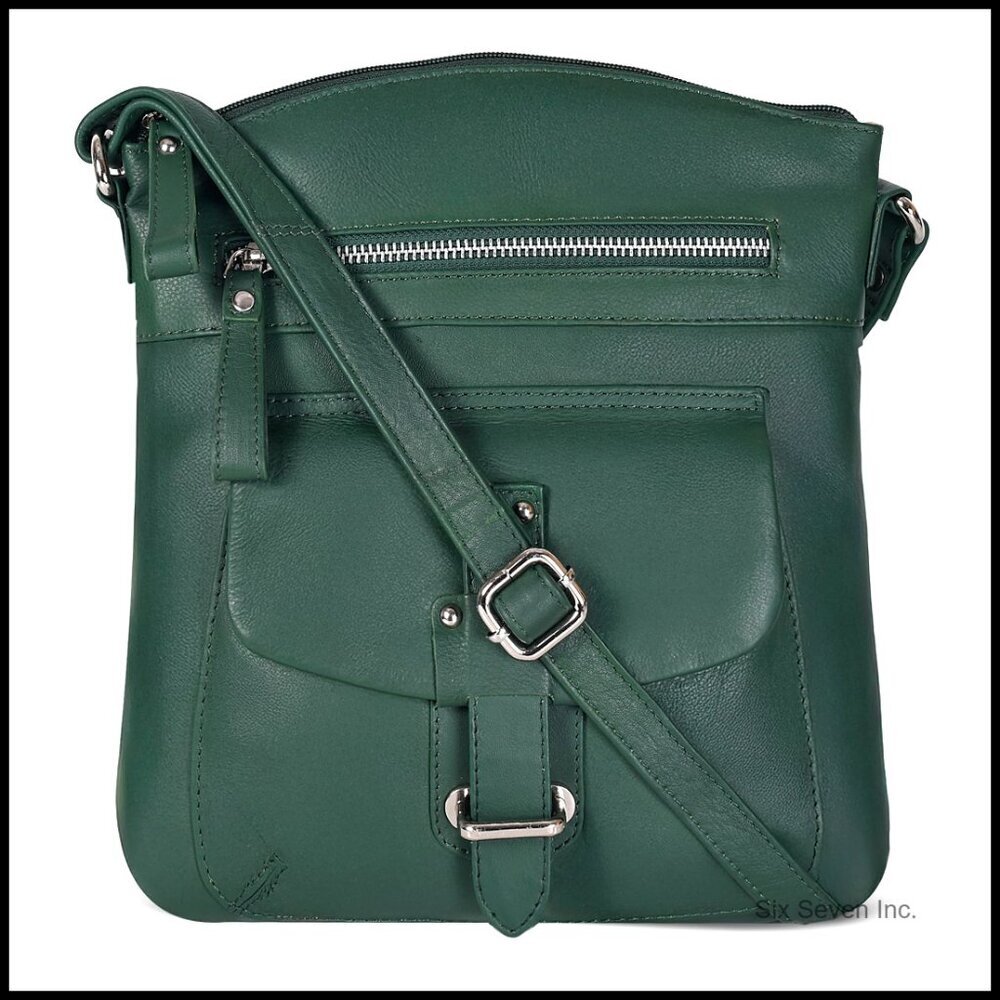 Leather Crossbody Bag Adjustable Strap Medium Size Shoulder Purse Chic Classic